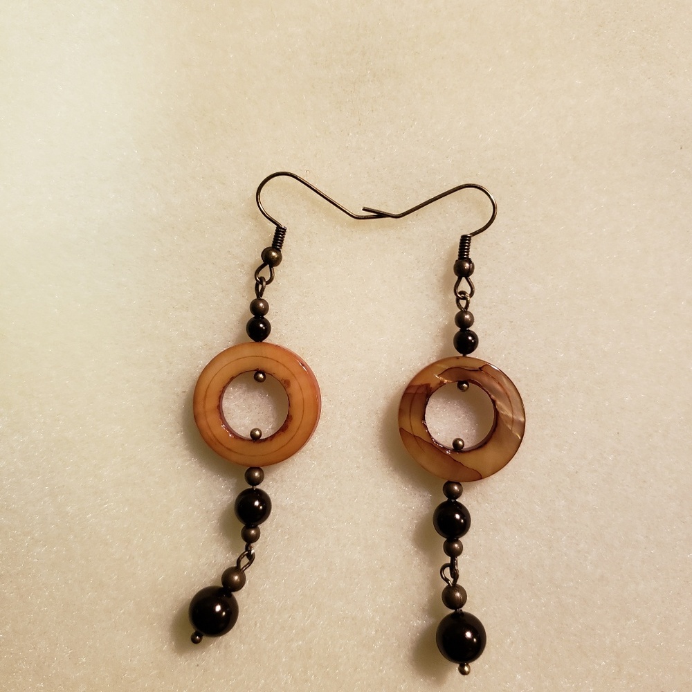 Hand made fashion earrings antique gold and Swarov